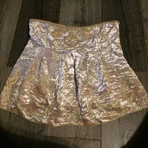 Strapless velvet top